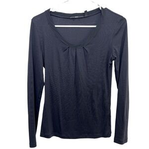 Hugo Boss silk cotton pleated long sleeve shirt